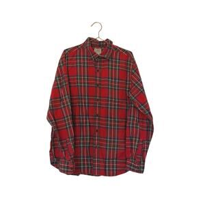L.L. Bean Red and Green Plaid Men's Shirt